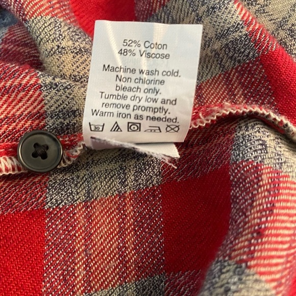 Madewell Red Plaid Button Up Long Sleeve Shirt Dress Size XS. - Picture 8 of 9